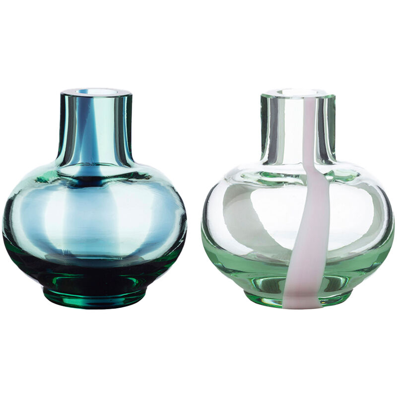 Mini vas 2-pack 6 cm, blå/grön/rosa