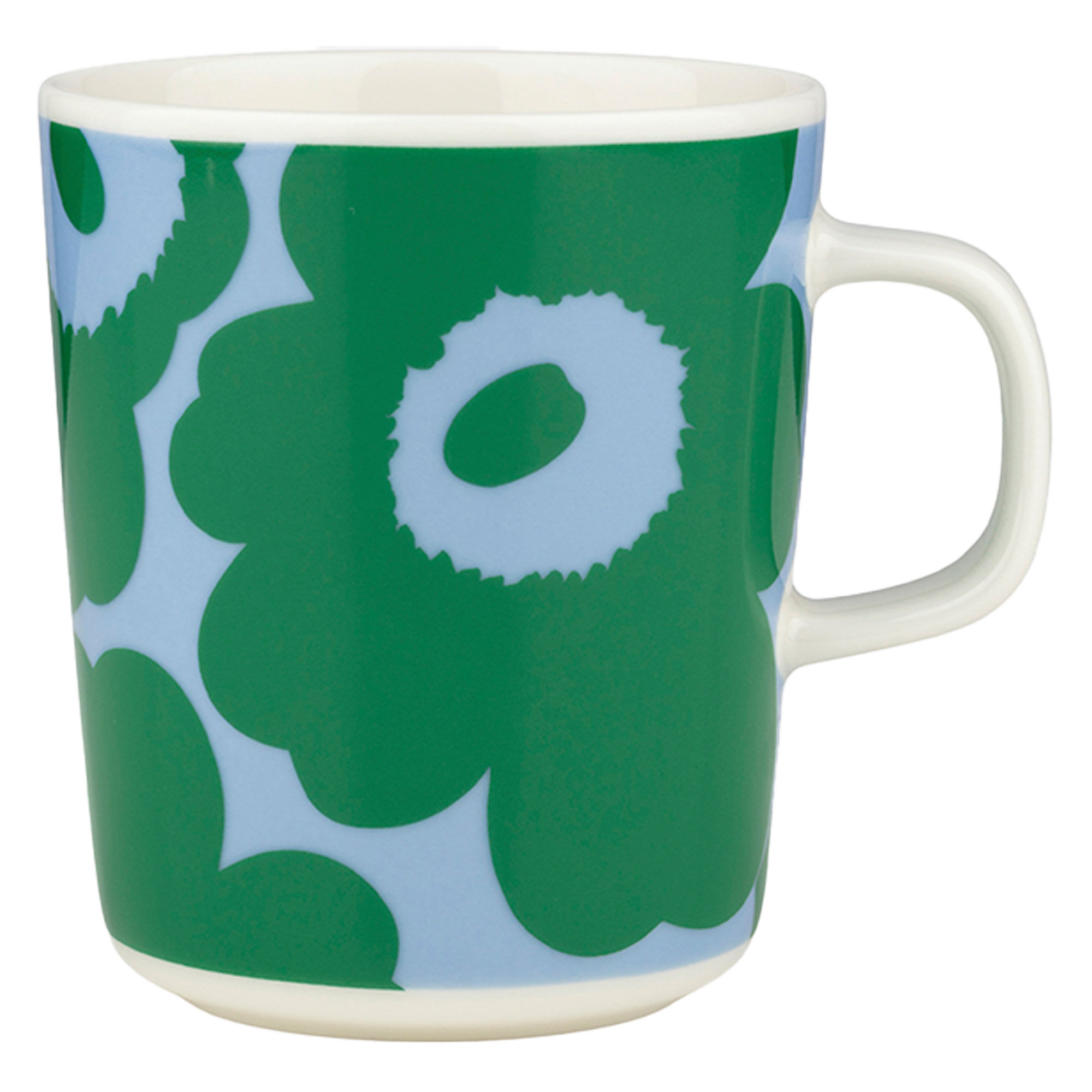 Marimekko Unikko mugg 2,5 dl, vit/grön/ljusblå