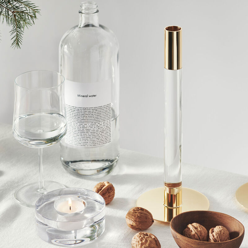 Lumiere Kynttilänjalka 26,5 cm, kulta/lasi