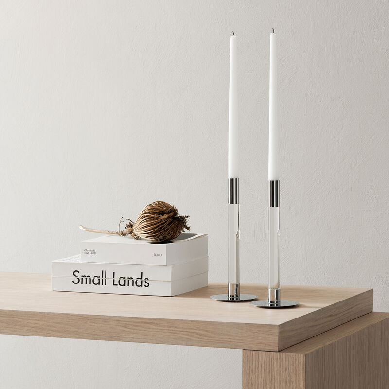 Lumiere lysestake 26,5 cm, sølv/metall