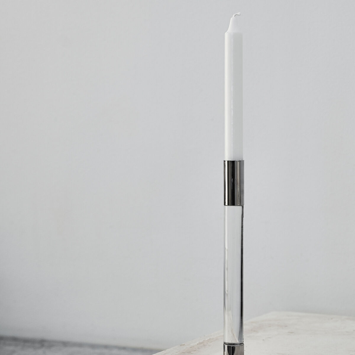 Lumiere lysestage 26,5 cm 2-pak, sølv/glas