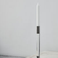 Lumiere lysestage 26,5 cm 2-pak, sølv/glas
