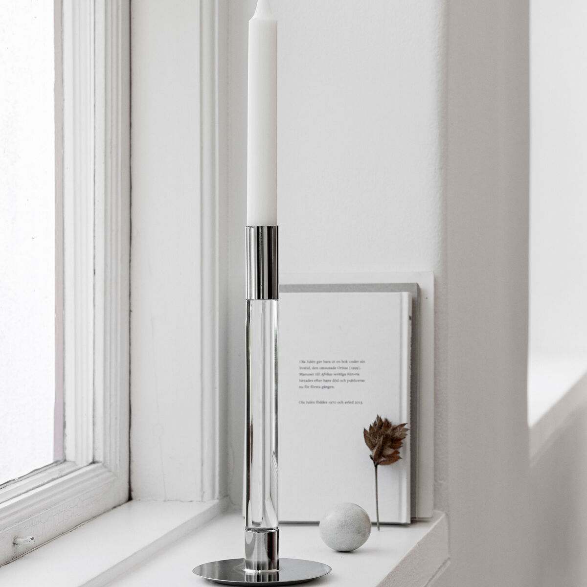 Lumiere lysestage 26,5 cm 2-pak, sølv/glas
