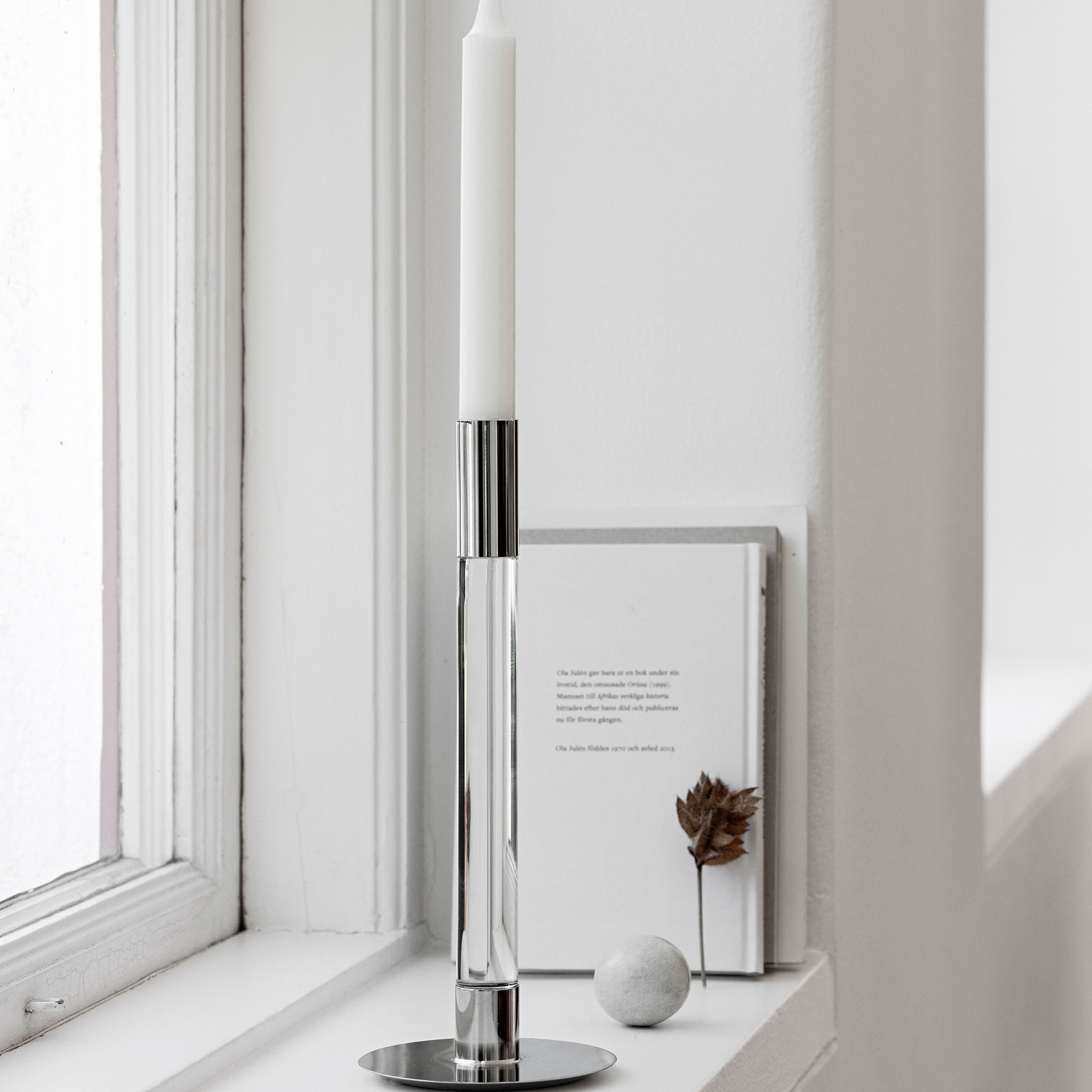 Lumiere lysestage 26,5 cm 2-pak, sølv/glas