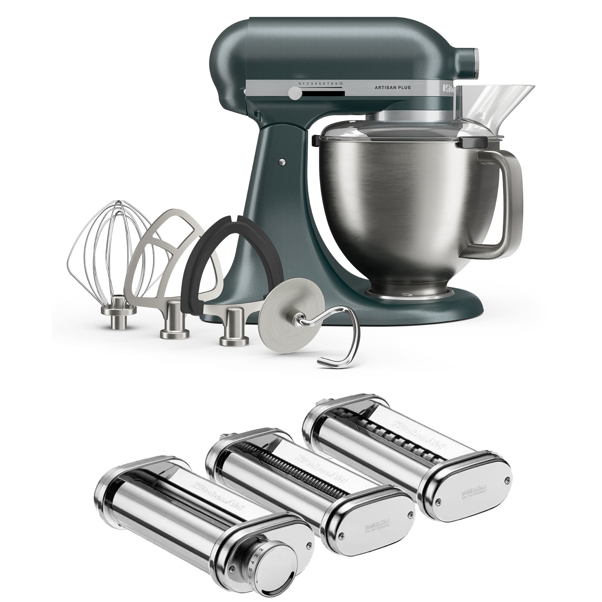 Kitchenaid Artisan Plus køkkenmaskine 4,7 liter med pastasæt, juniper