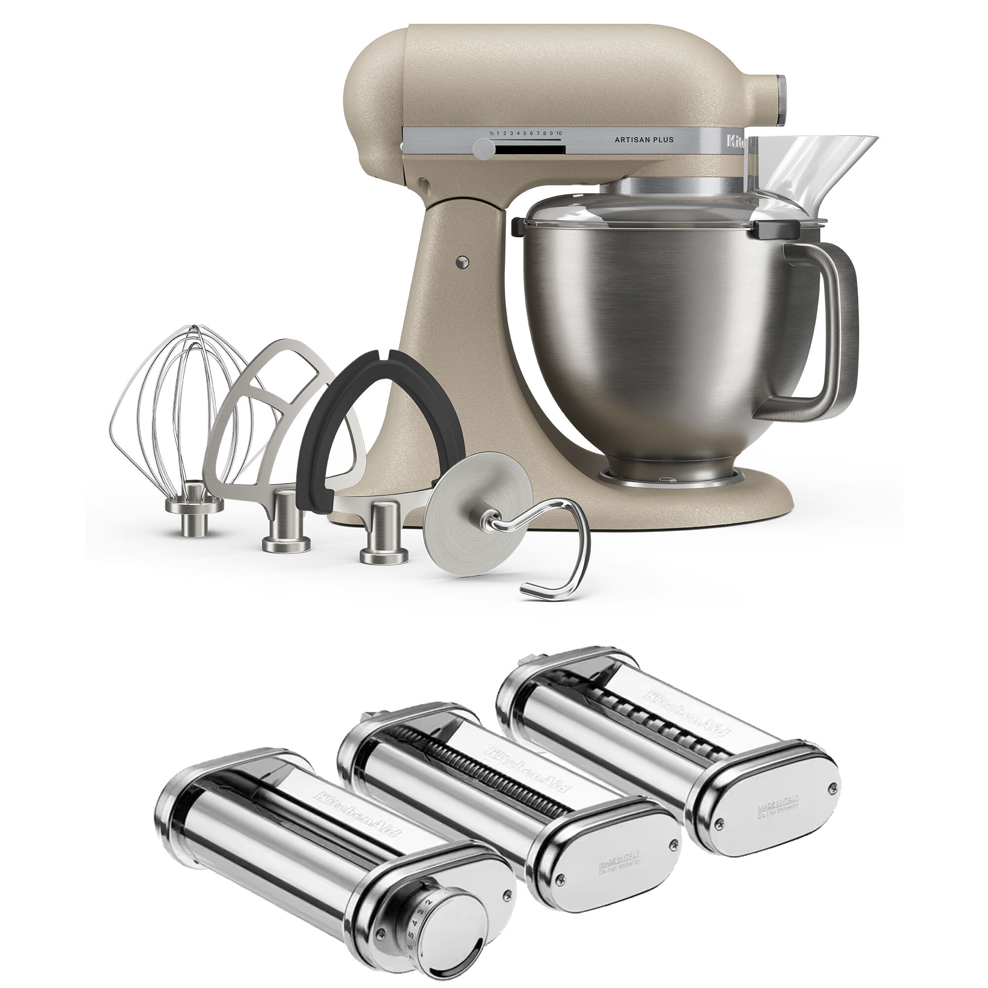 Kitchenaid Artisan Plus køkkenmaskine 4,7 liter med pastasæt, oat
