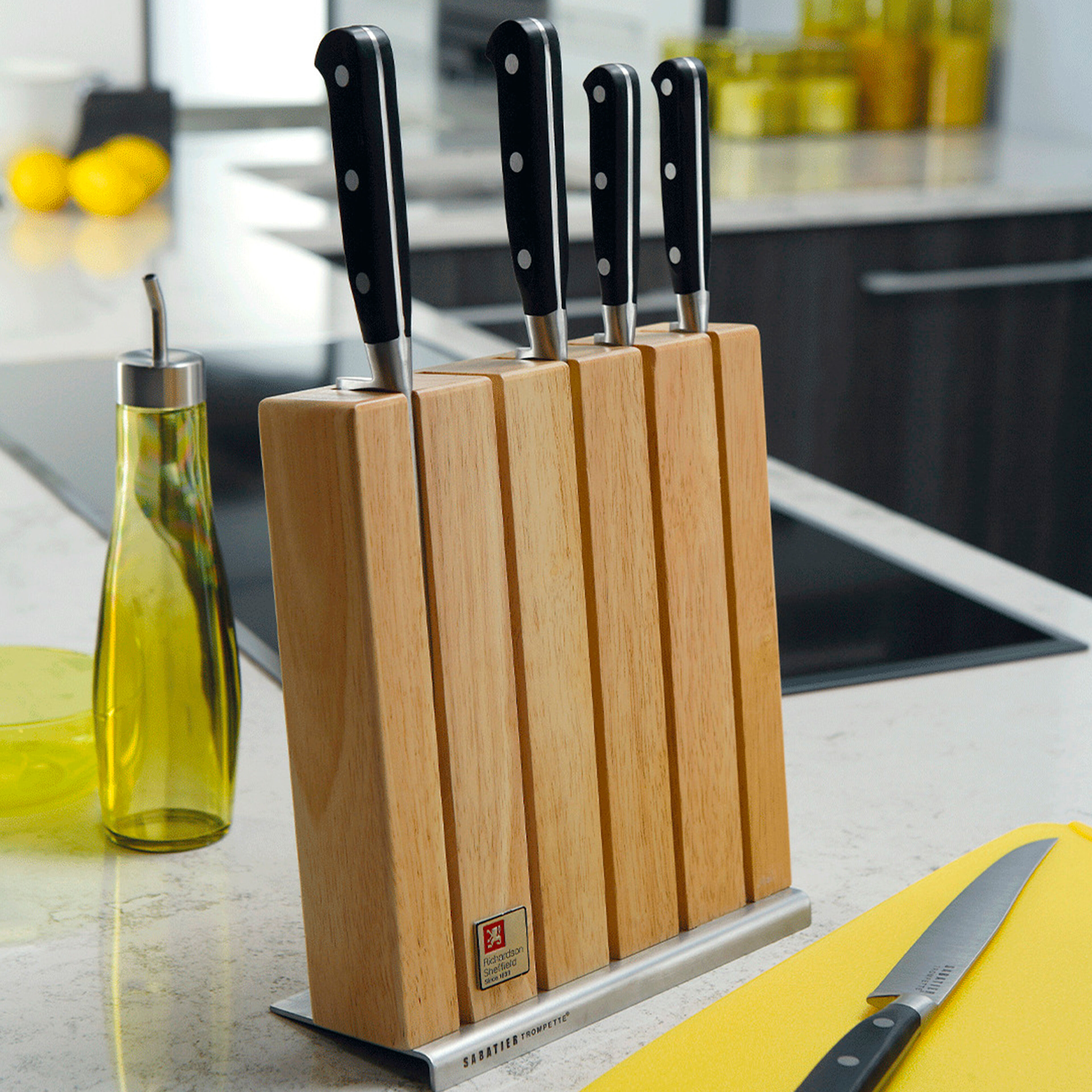 Vulcano knivset med knivblock, rostfri/svart