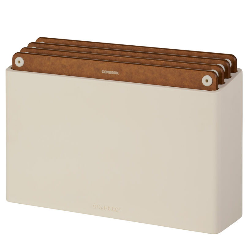 Skärbrädehållare med 4 skärbrädor, sand