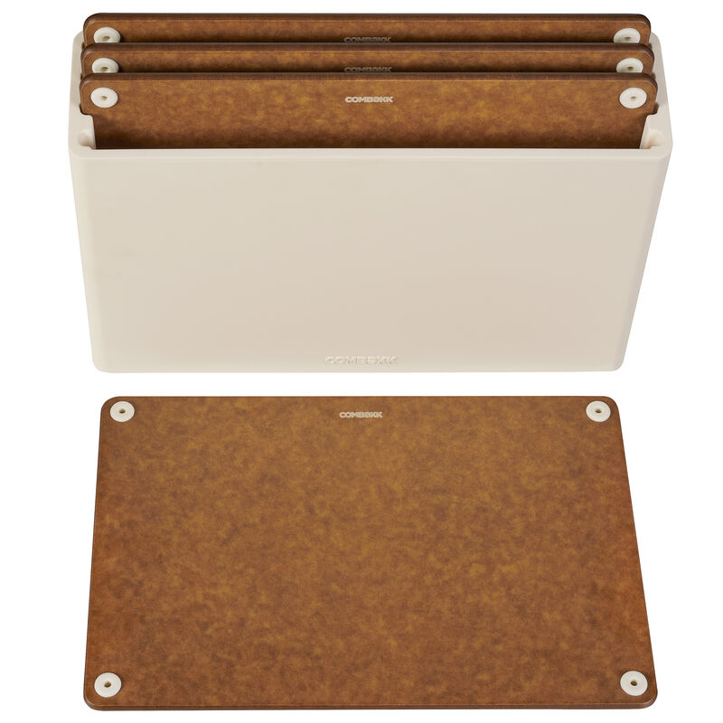 Skärbrädehållare med 4 skärbrädor, sand