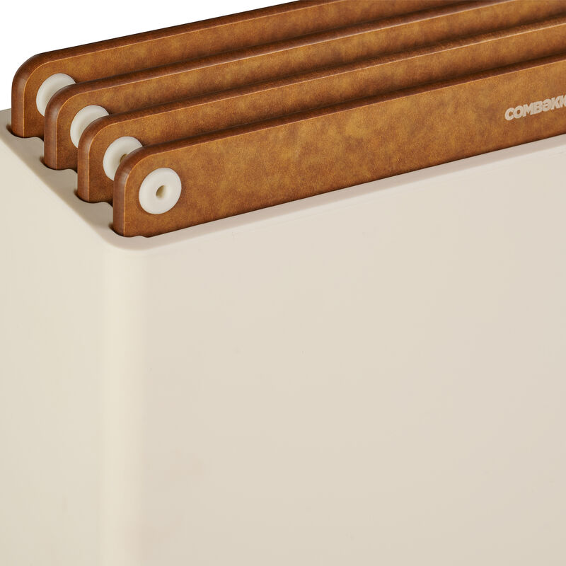 Skärbrädehållare med 4 skärbrädor, sand