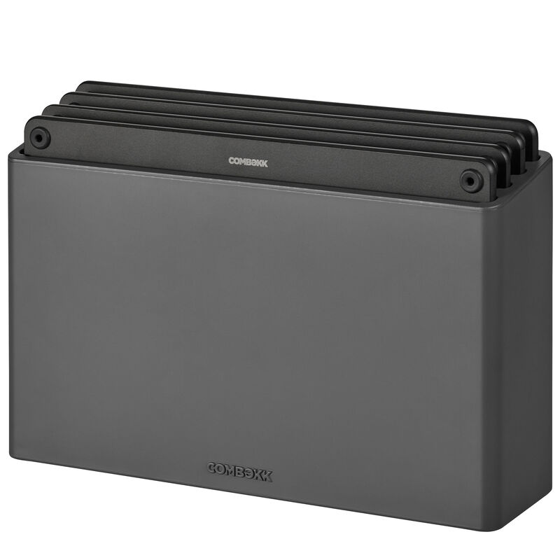 Skärbrädeshållare med 4 skärbrädor, svart