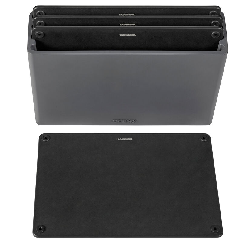 Skärbrädeshållare med 4 skärbrädor, svart