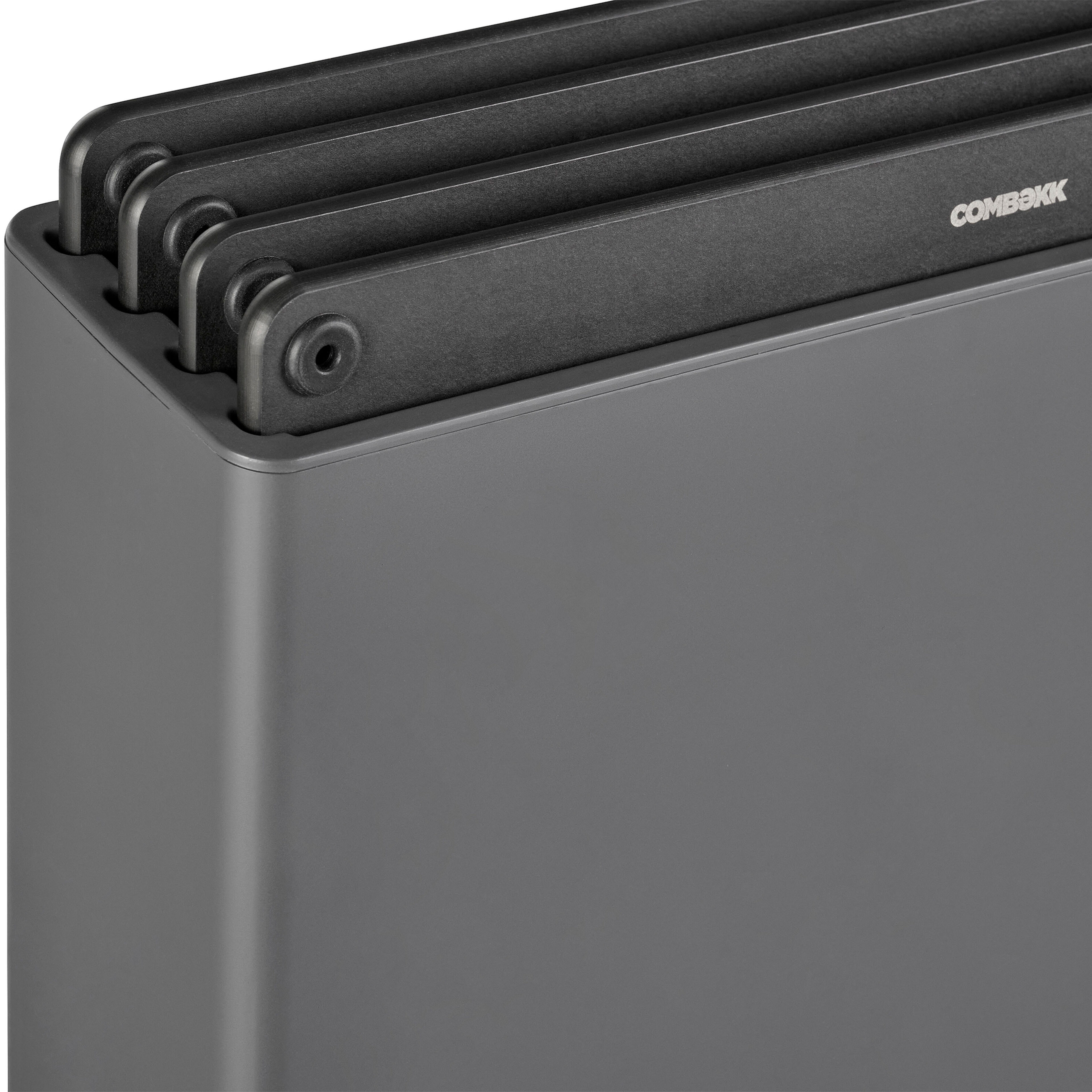 Skärbrädeshållare med 4 skärbrädor, svart