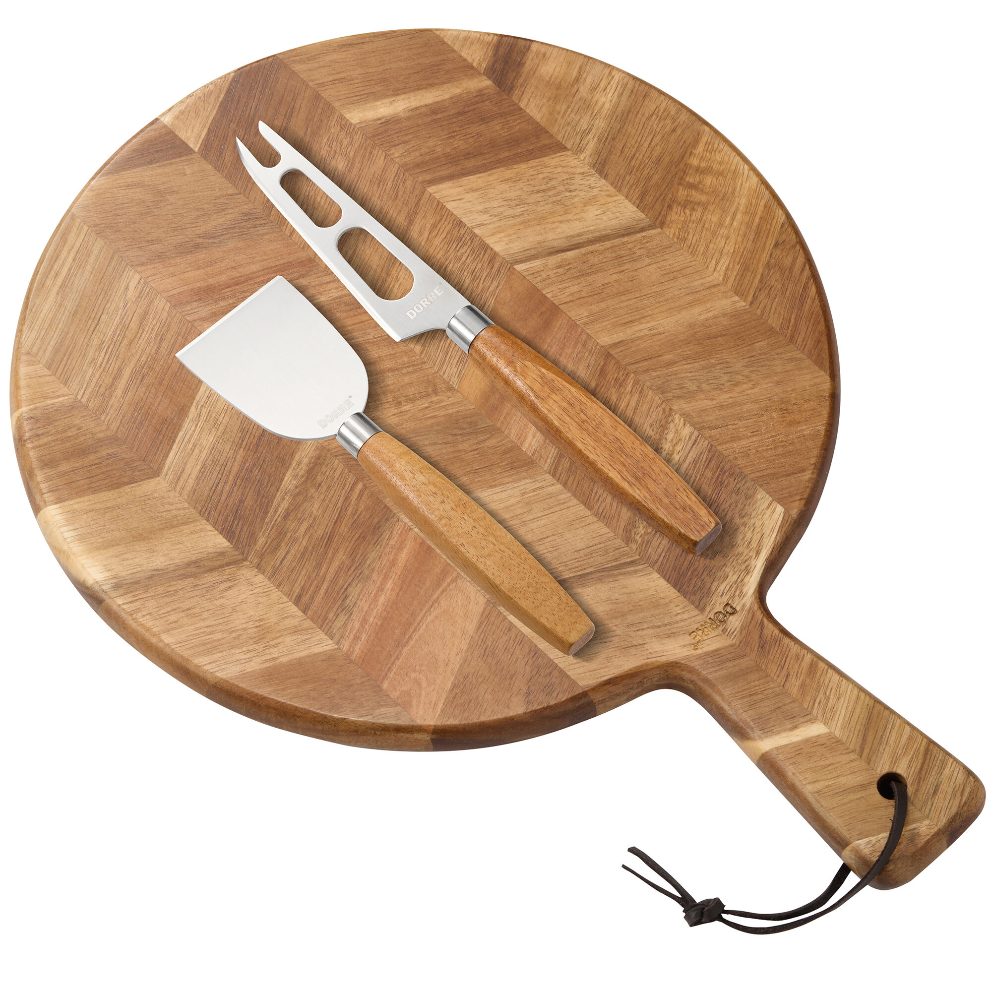 Dorre Sam serveringsbricka med ostverktyg 2 delar, akaciatr&auml;