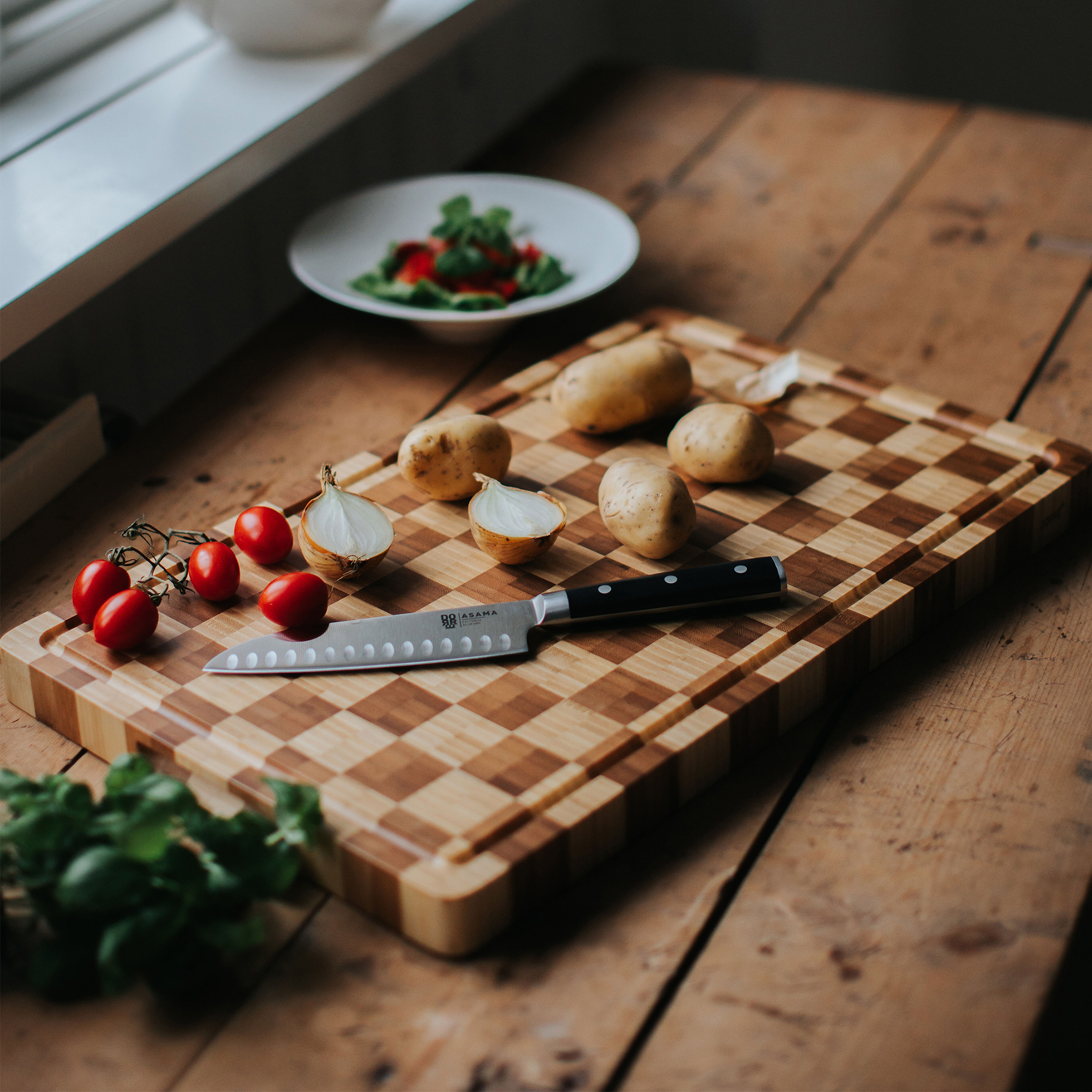 Kombiskærebræt 56×35 cm, bambus