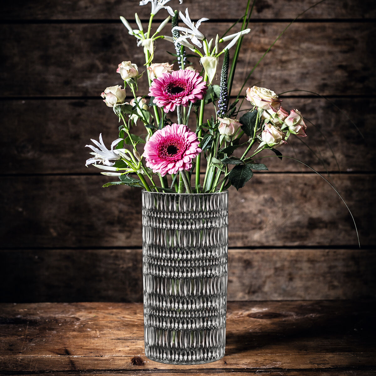 Ethno vase 23 cm, klar