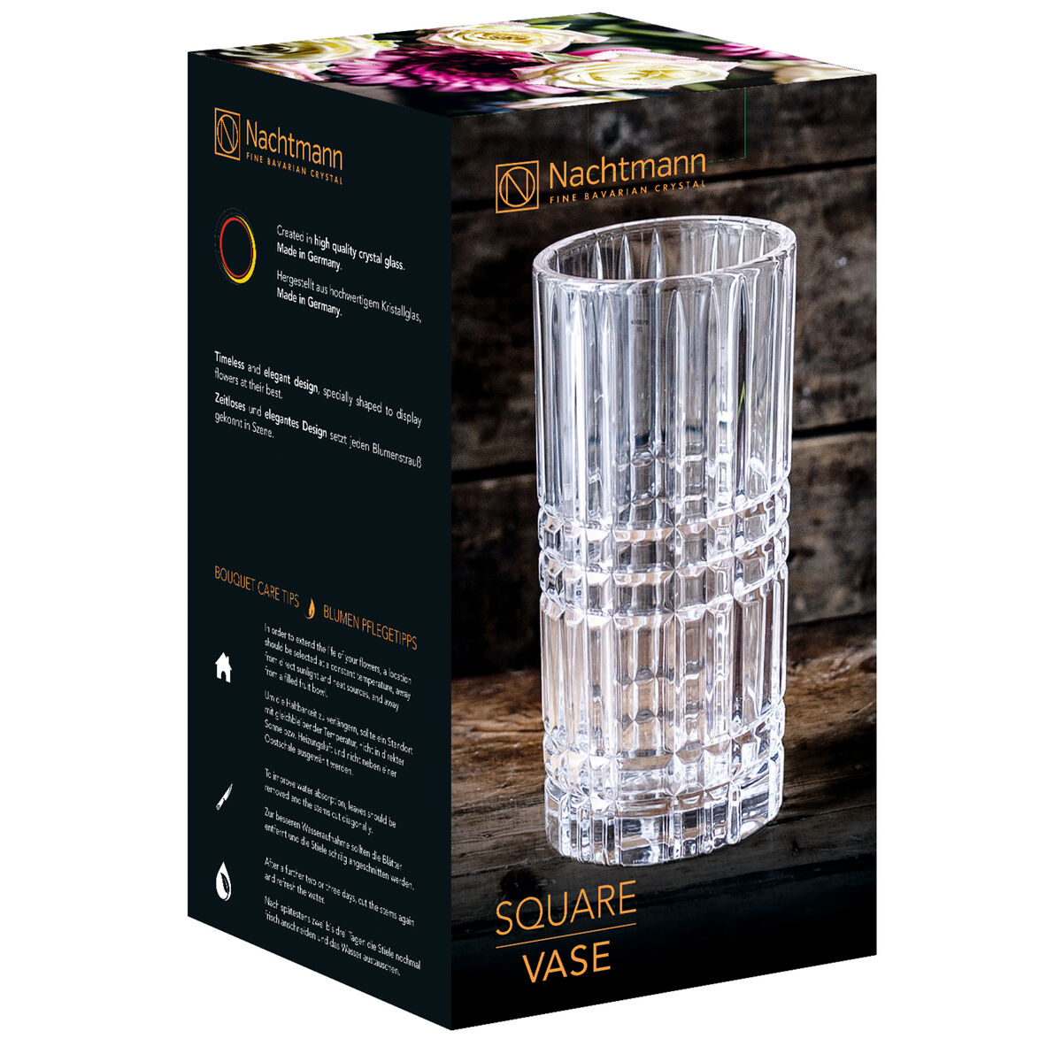 Square vase 23 cm