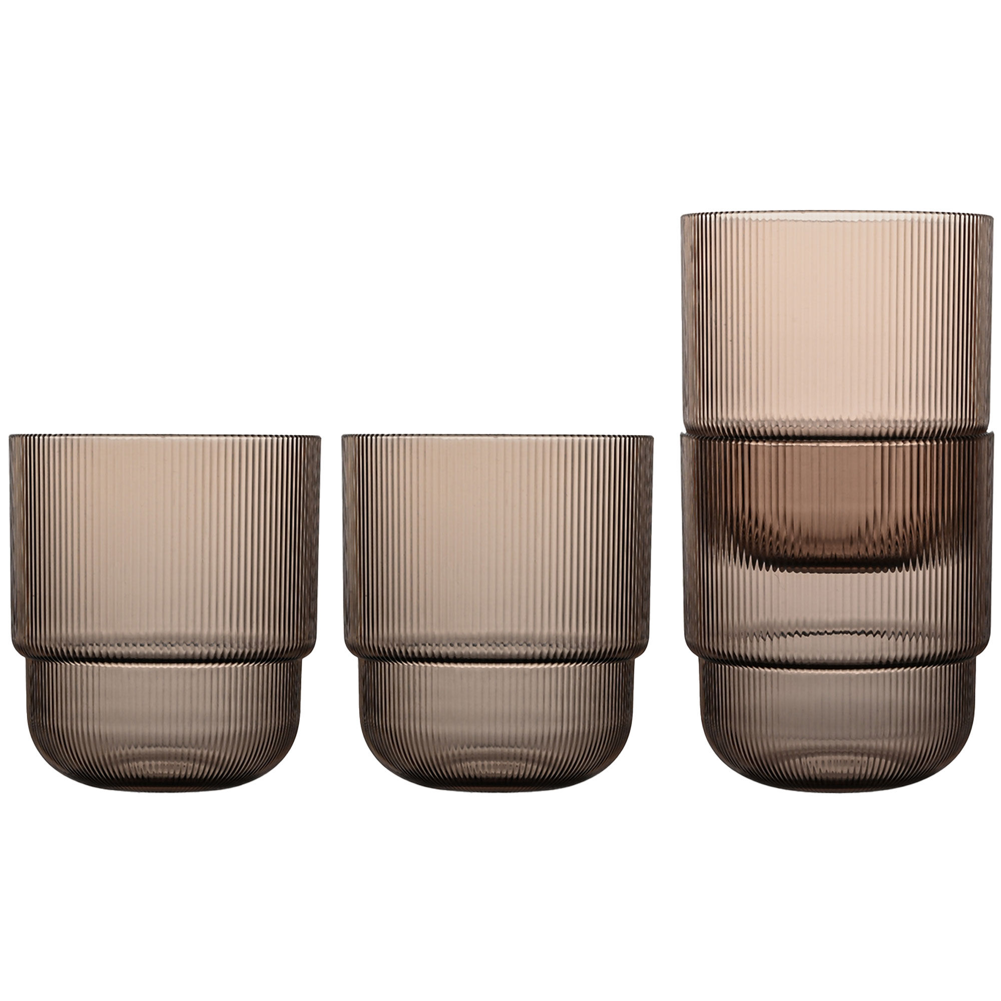 Sagaform Billi Vattenglas Rpet, 4-pack Brun