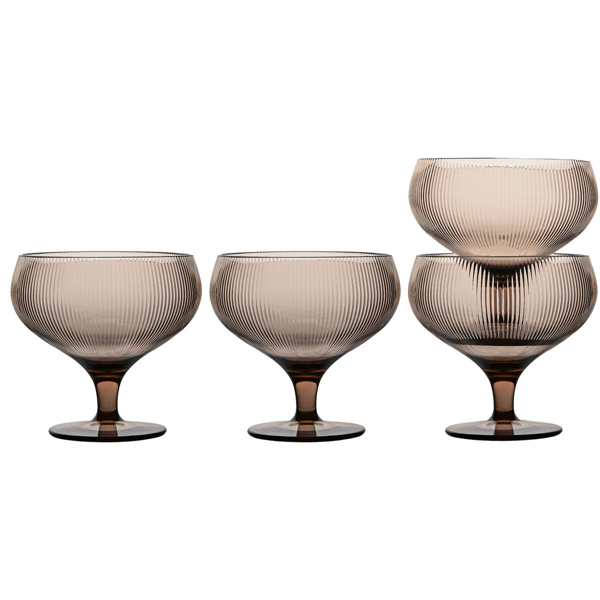 Billi champagneglas, brun, 4 stk.