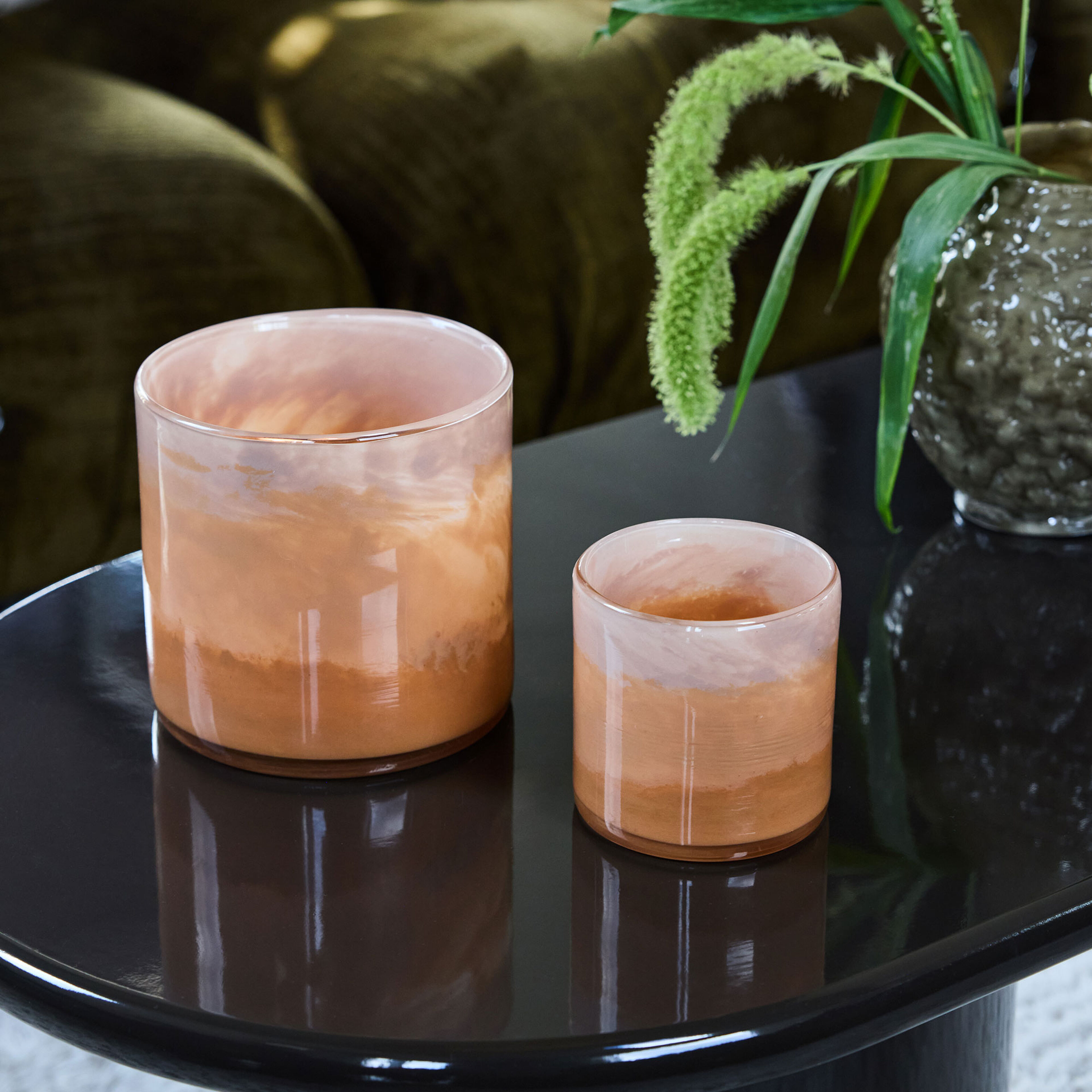 Calore Faded telysholder medium, apricot/peach/beige