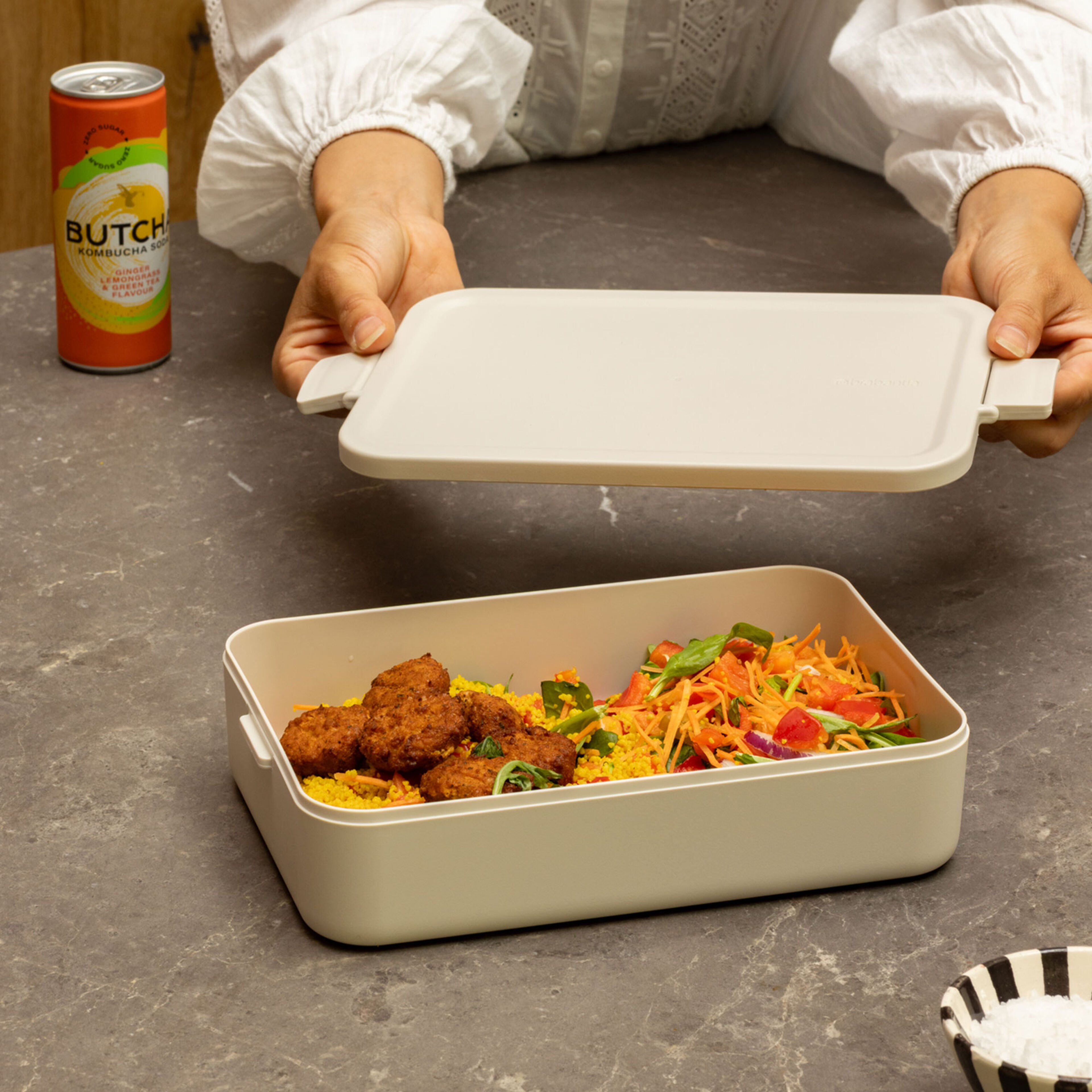 Make & Take matlåda stor, soft beige