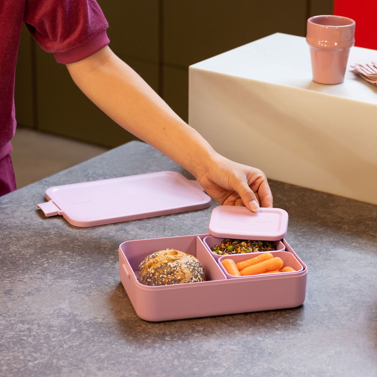 Make & Take bento madkasse stor, lilac pink
