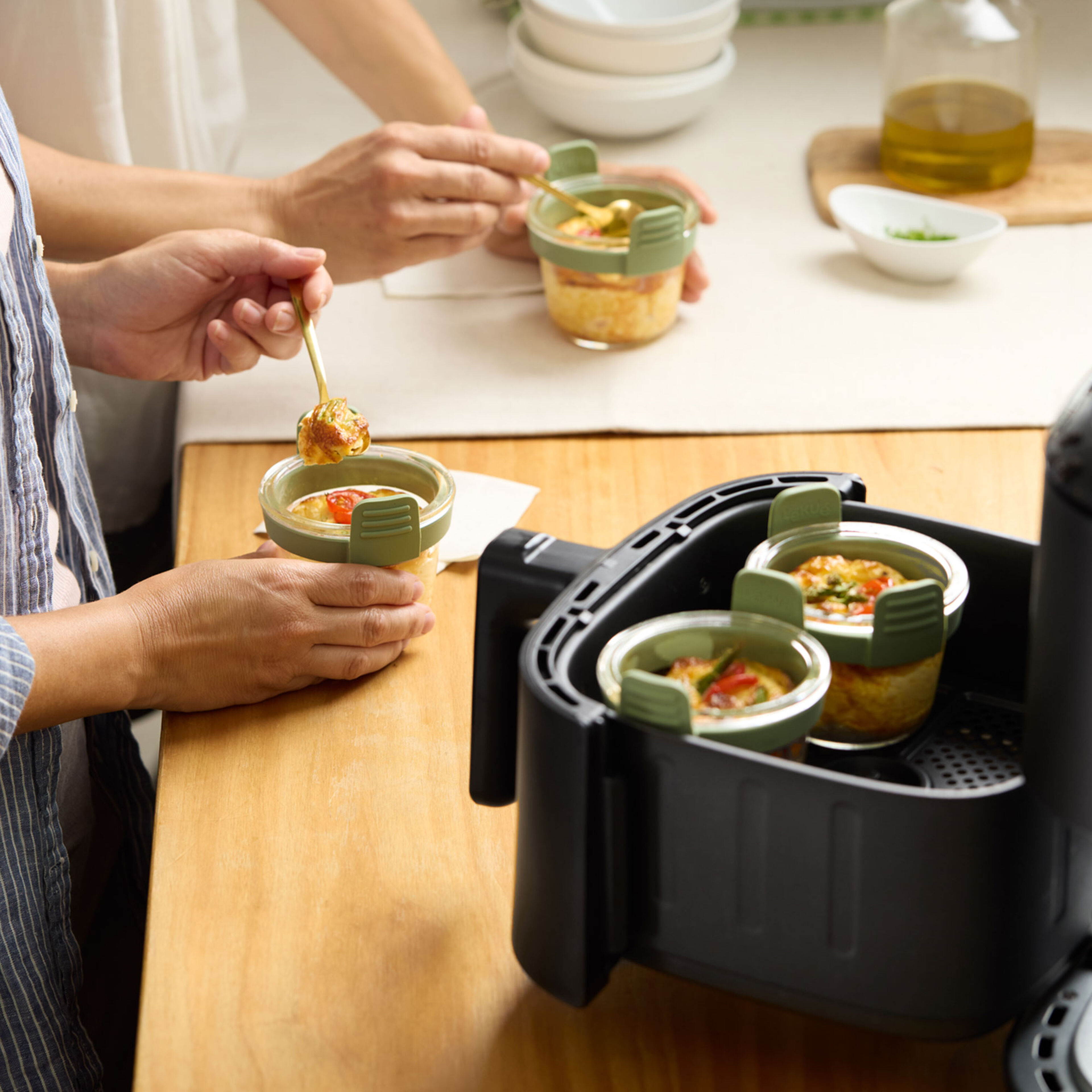 Airfryerform glas mini 4-pack