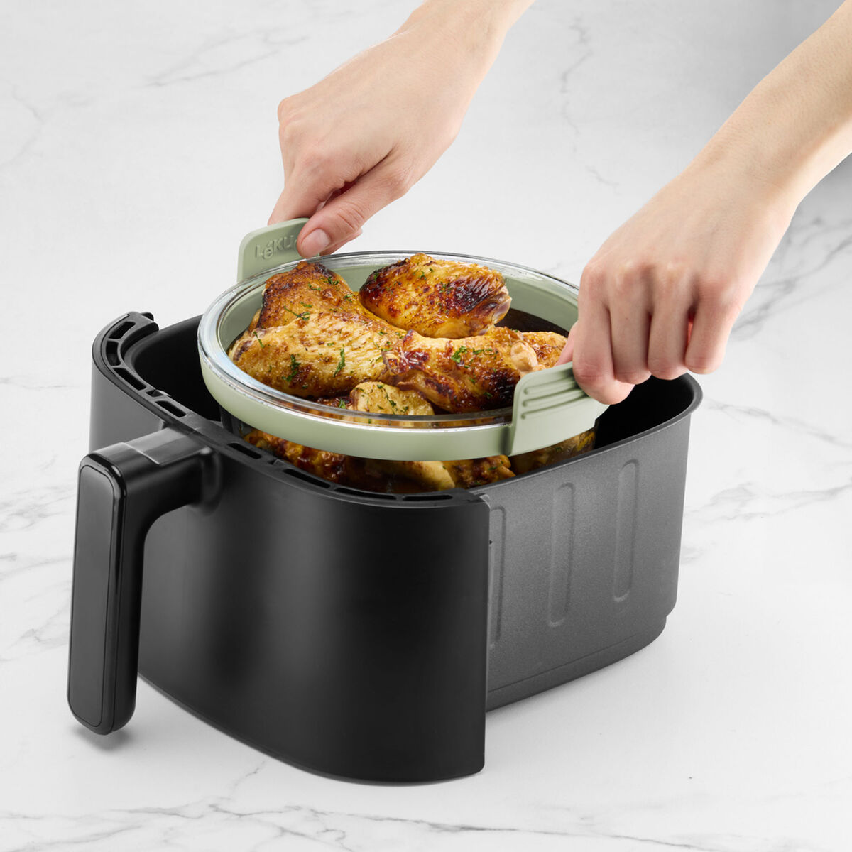 Airfryer-vuoka lasia, pyöreä