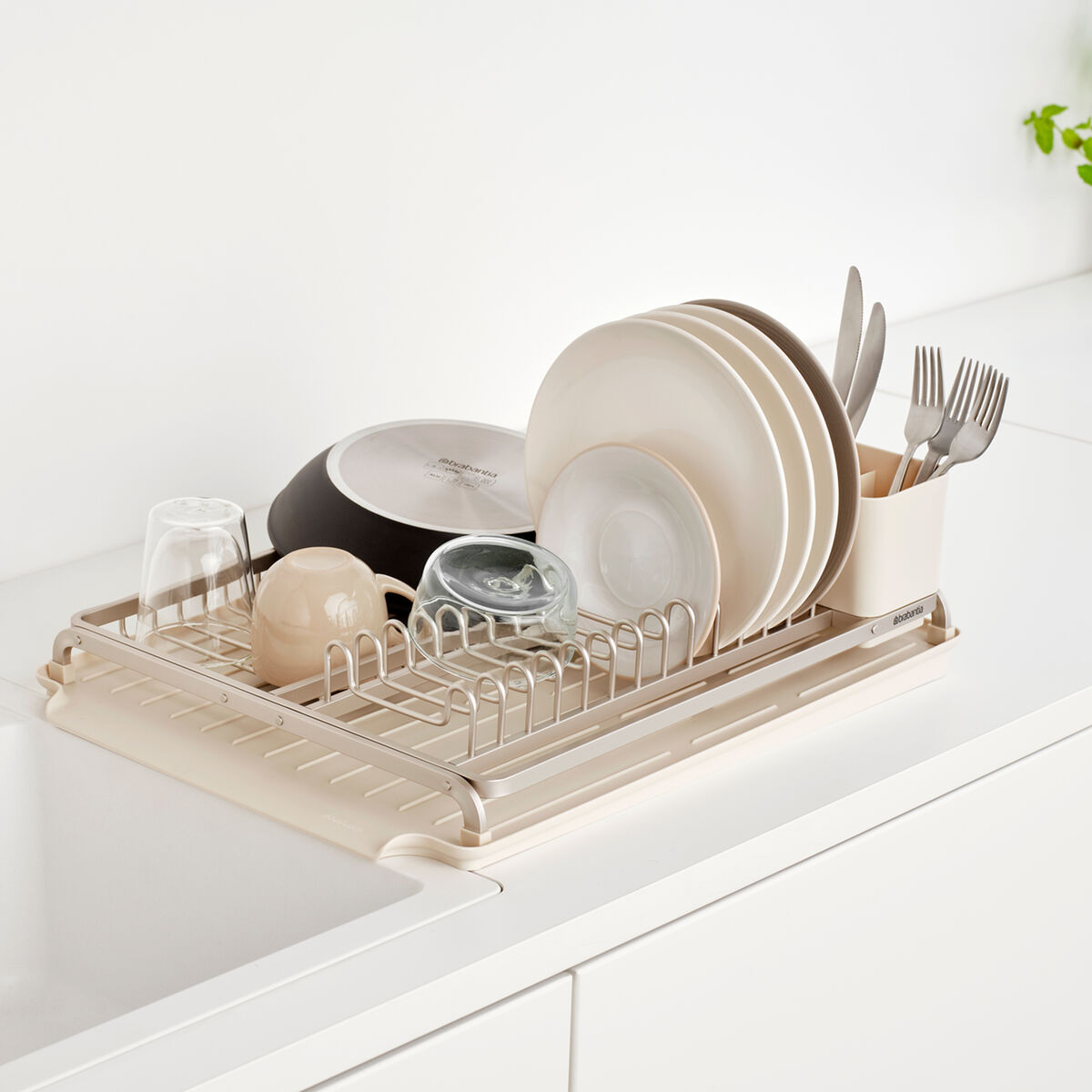 Sinkside oppvaskstativ, soft beige