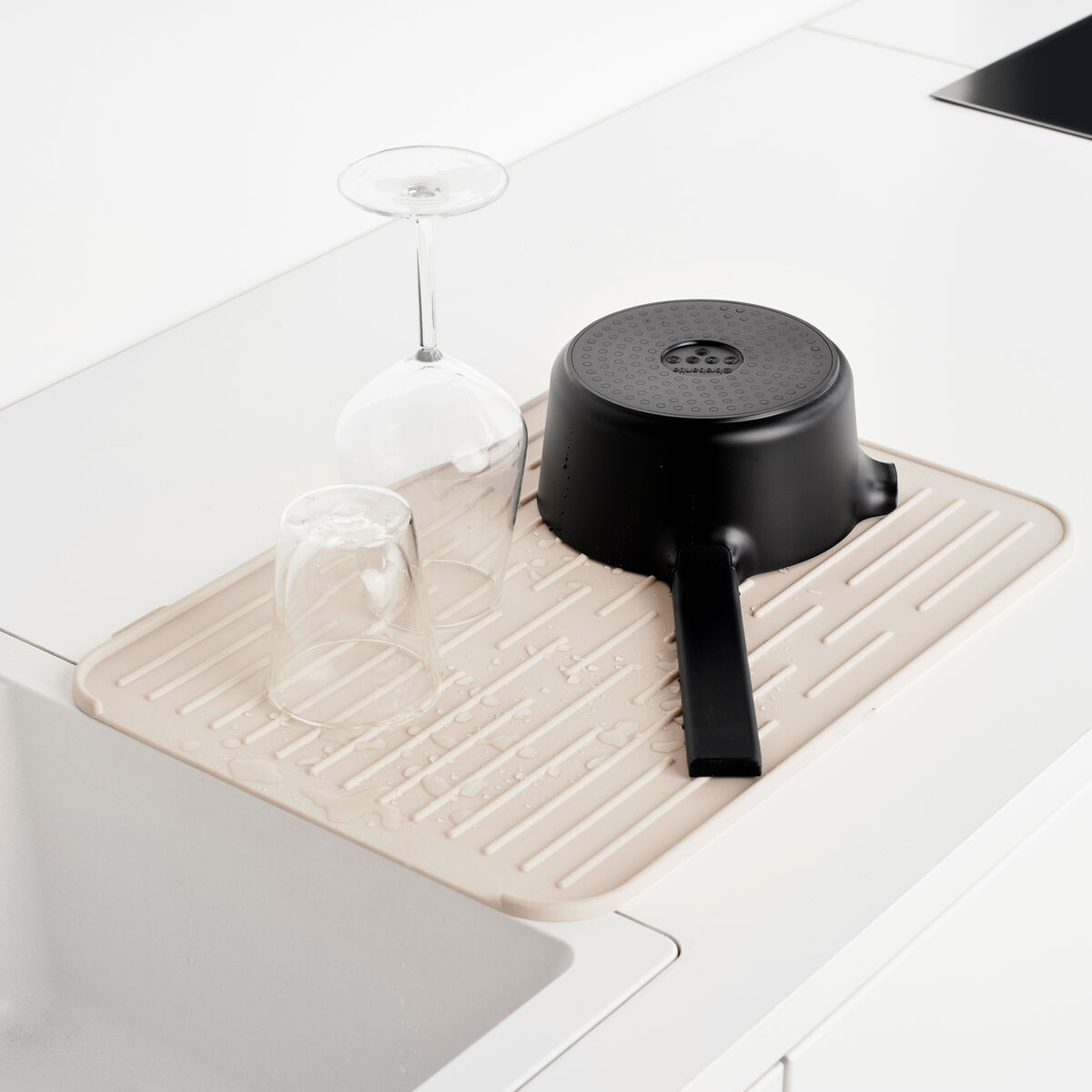 Sinkside opvaskemåtte silikone, soft beige