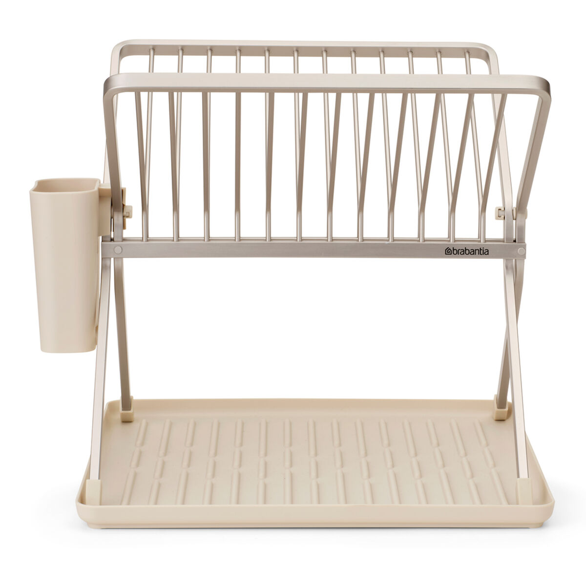 Sinkside sammenklappeligt opvaskestativ, soft beige