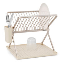 Sinkside sammenklappeligt opvaskestativ, soft beige