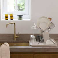Sinkside hopfällbart diskställ stor, soft beige