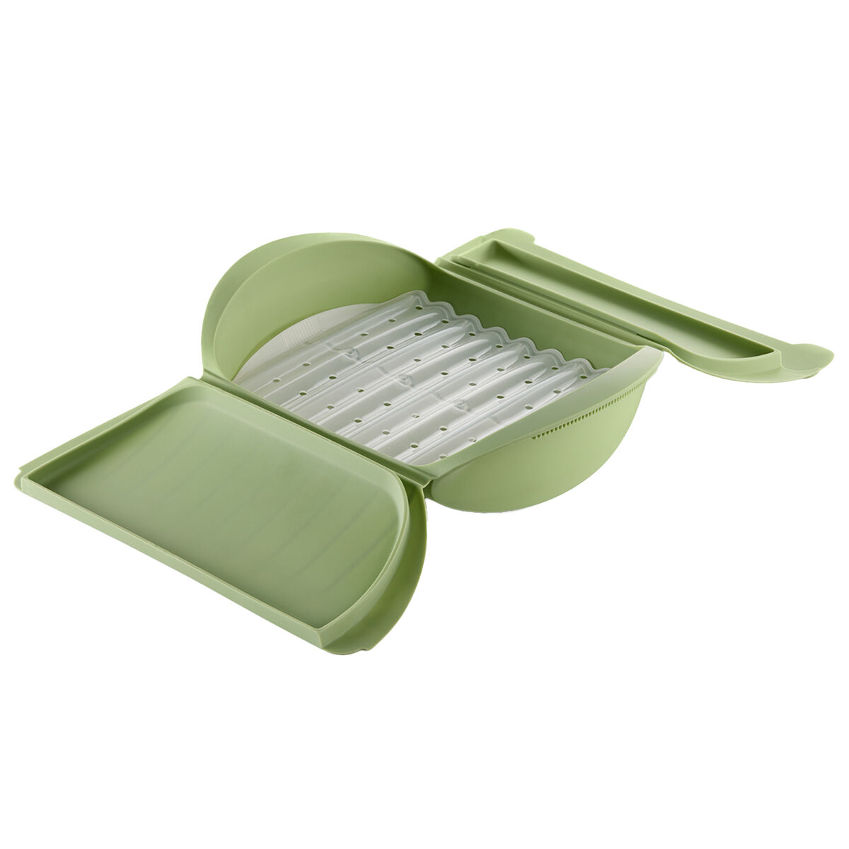 Dampkoger med bakke, grøn, 4 port.