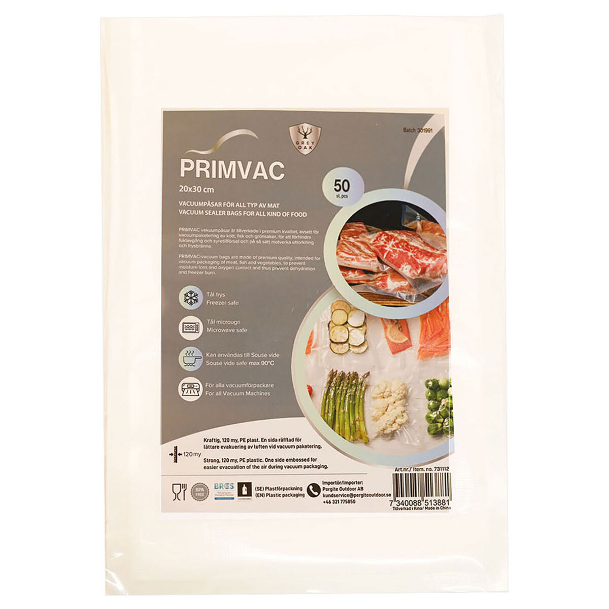 Primvac vakuumpåsar 20 × 30 cm 50-pack