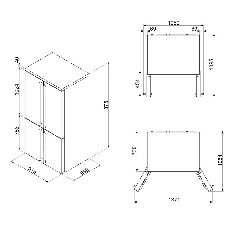 FQ60CPO6 Colonial French Door -jääkaappipakastin, creme