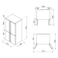 FQ960PB6 Victoria French door-køle-/fryseskab, pastelblå