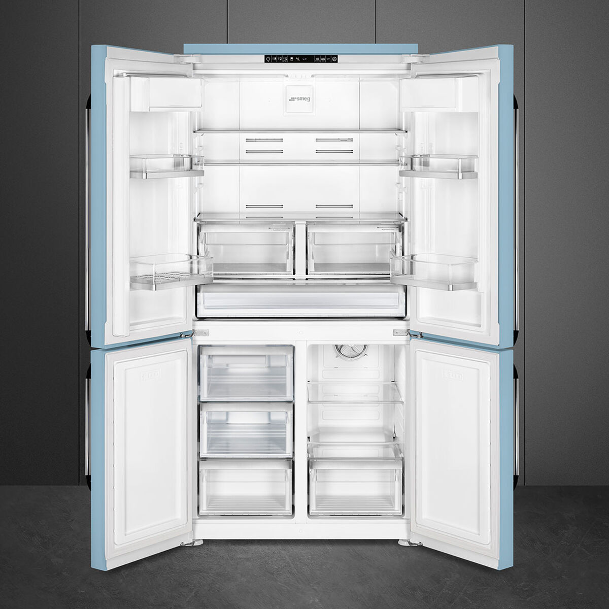 FQ960PB6 Victoria French door-køle-/fryseskab, pastelblå