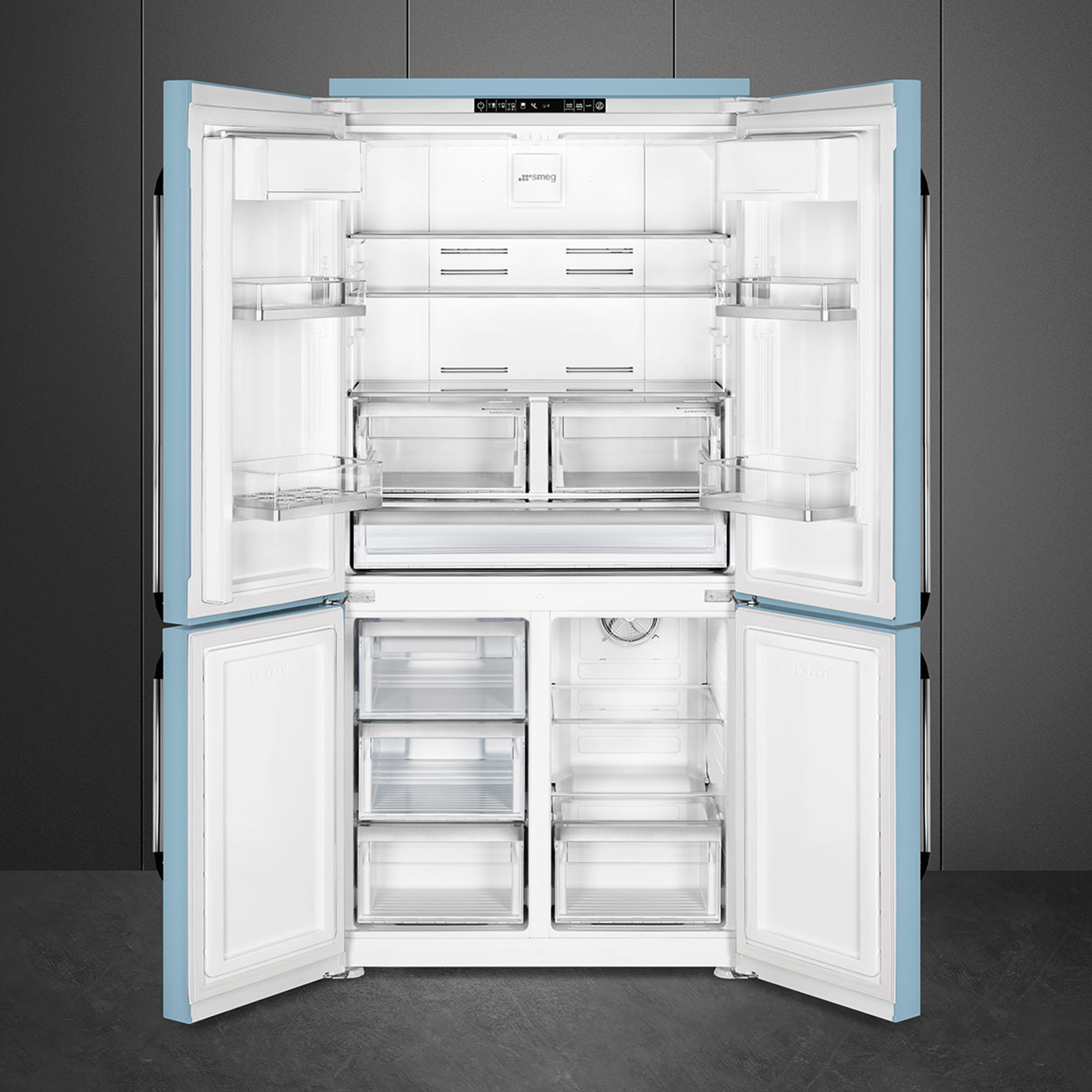 FQ960PB6 Victoria French door-køle-/fryseskab, pastelblå
