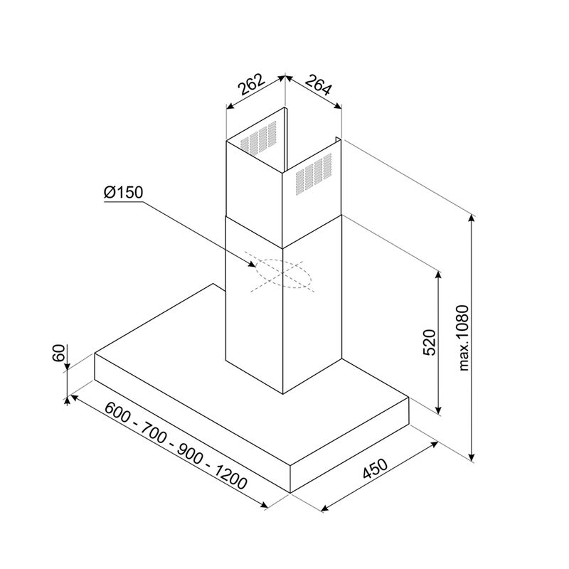 KBT600BL kjøkkenvifte 60 cm, svart