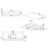 KLT9L4X integreret emhætte til loftmontering 90 cm, rustfrit stål