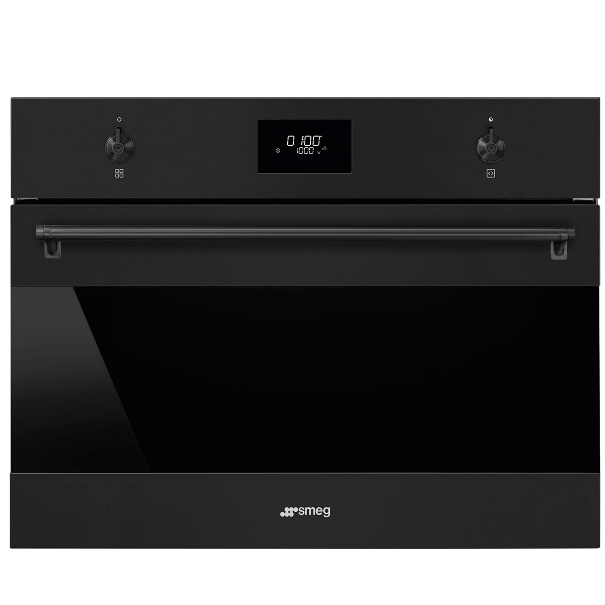 Smeg SO4301M1N Classic kombiovn med mikrobølgeovn 45 cm, mat sort