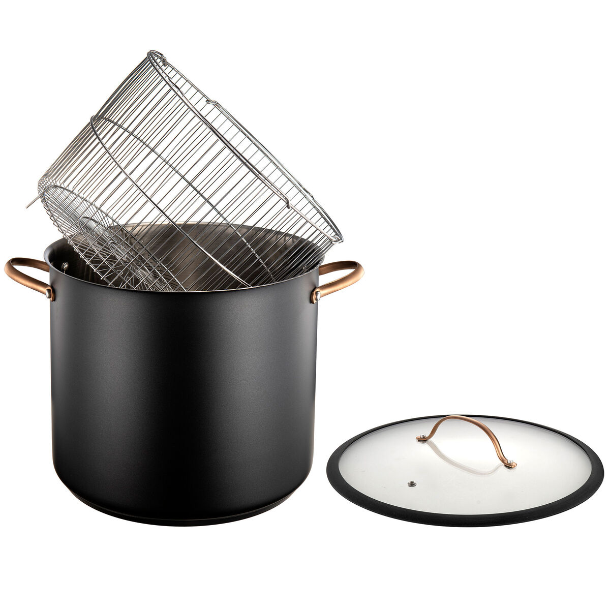 Black Copper gryde med dampkurv 18 liter