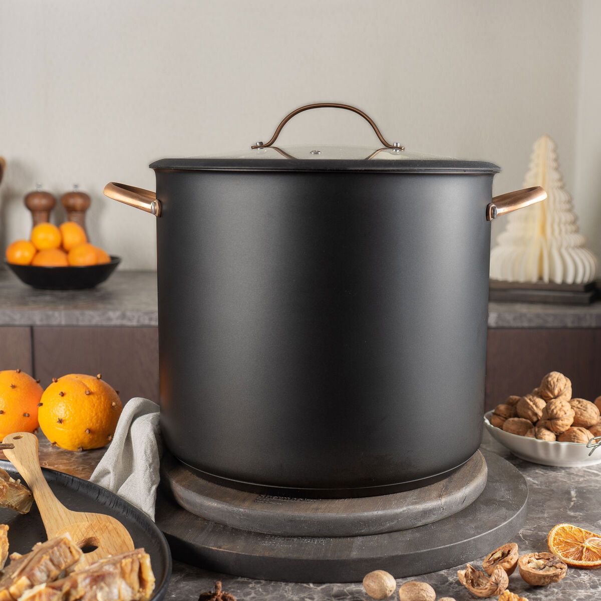 Black Copper gryde med dampkurv 18 liter