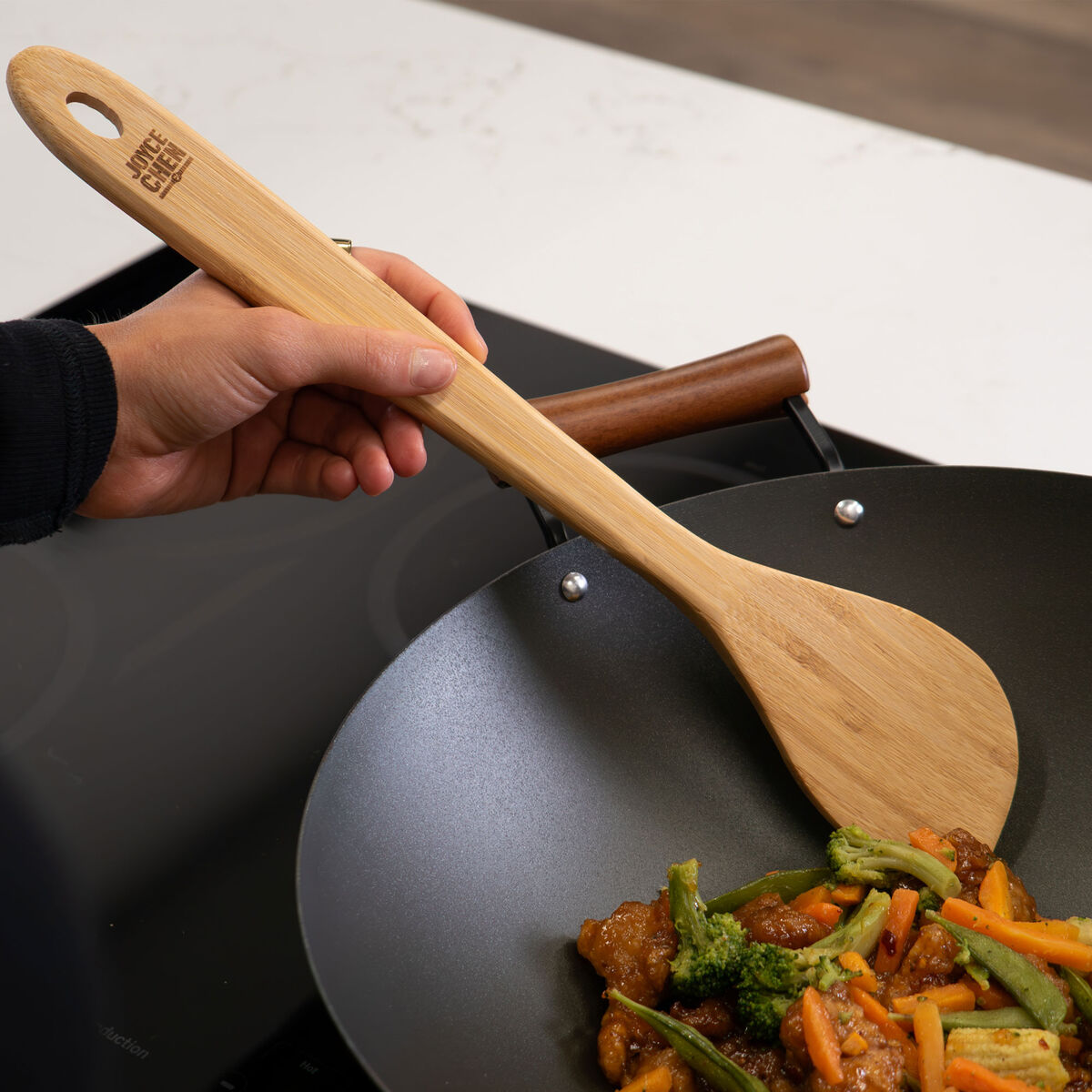Wokspade 39 cm, polerad bambu