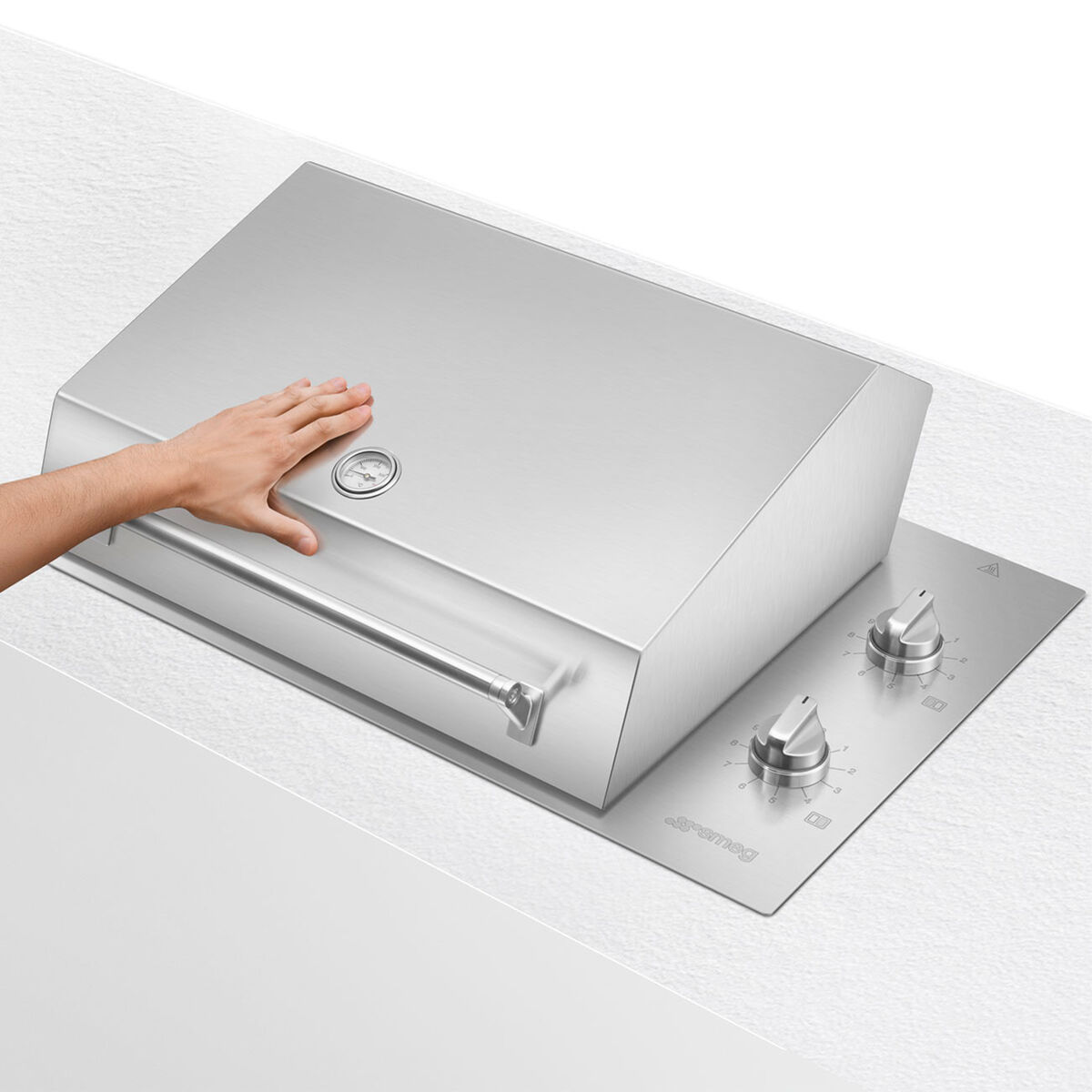 Smeg BBQE90X Elektrisk Grill, 90 cm, rustfrit stål