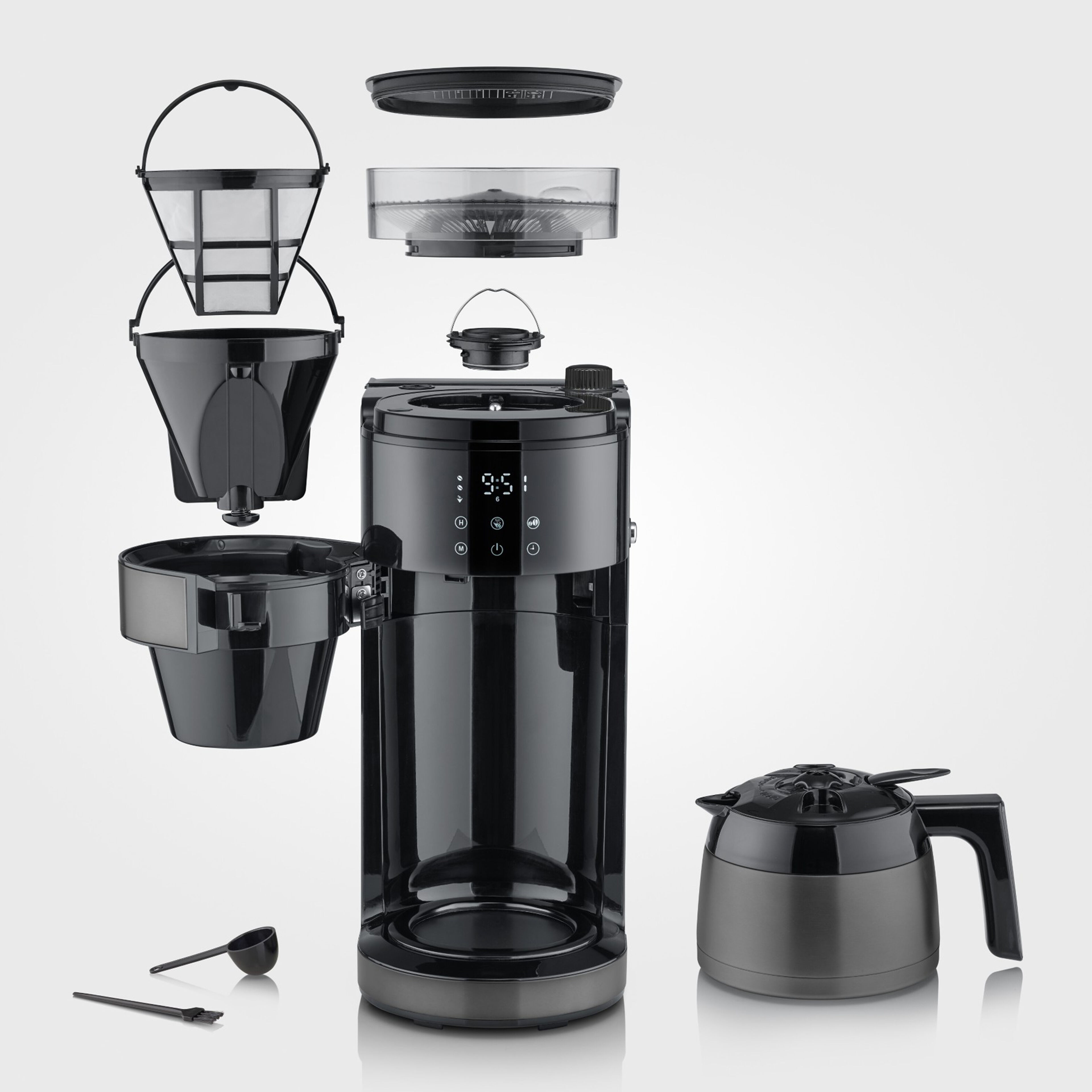 Kaffebryggare med kvarn & termoskanna 