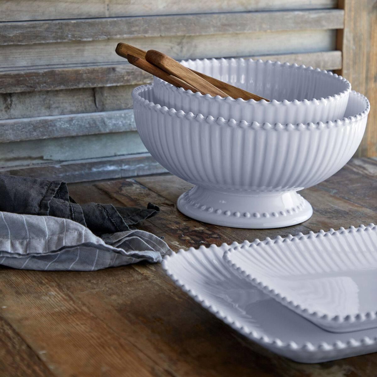 Costa Nova Pearl serveringsfat large, vit