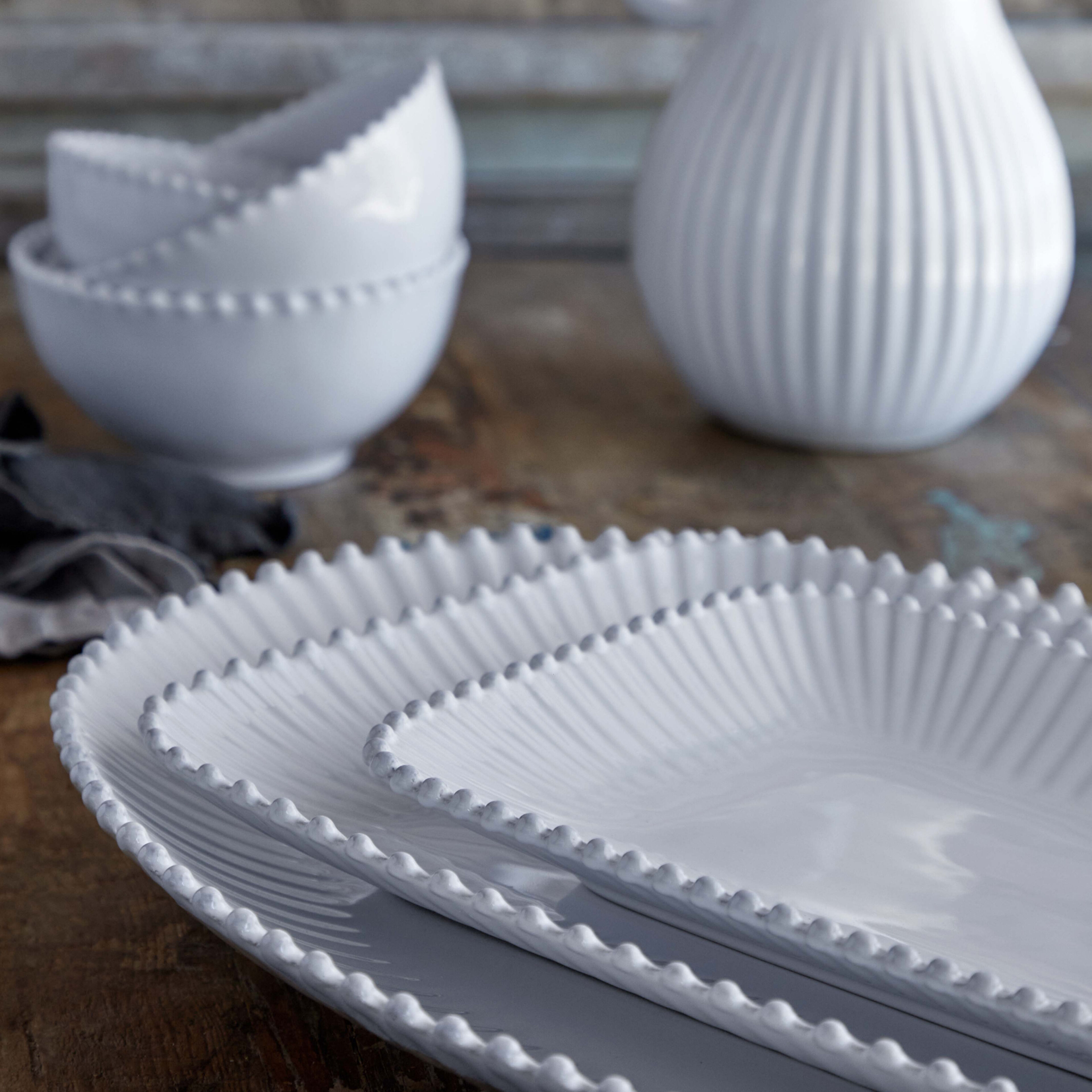 Costa Nova Pearl serveringsfat large, vit