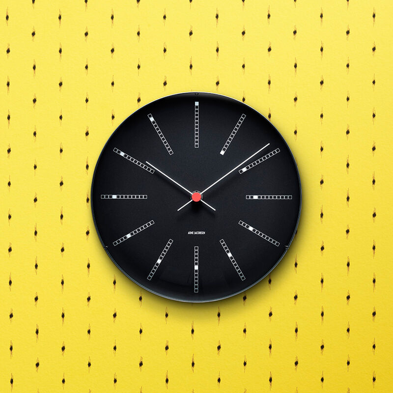 Arne Jacobsen Bankers vægur 29 cm, sort